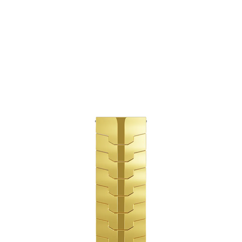Steel Iron Strap, gold, laid flat, separate parts, direct top view