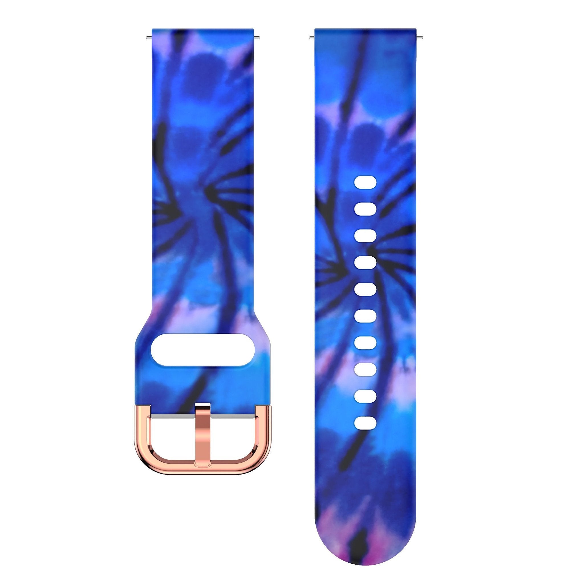 Print Silicone Strap, laid flat, separate parts, direct top view