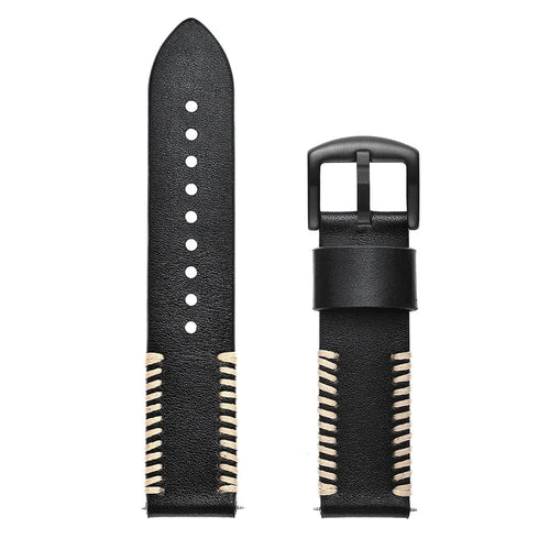 Amazfit GTR 4 Stitched Leather Strap (Black)