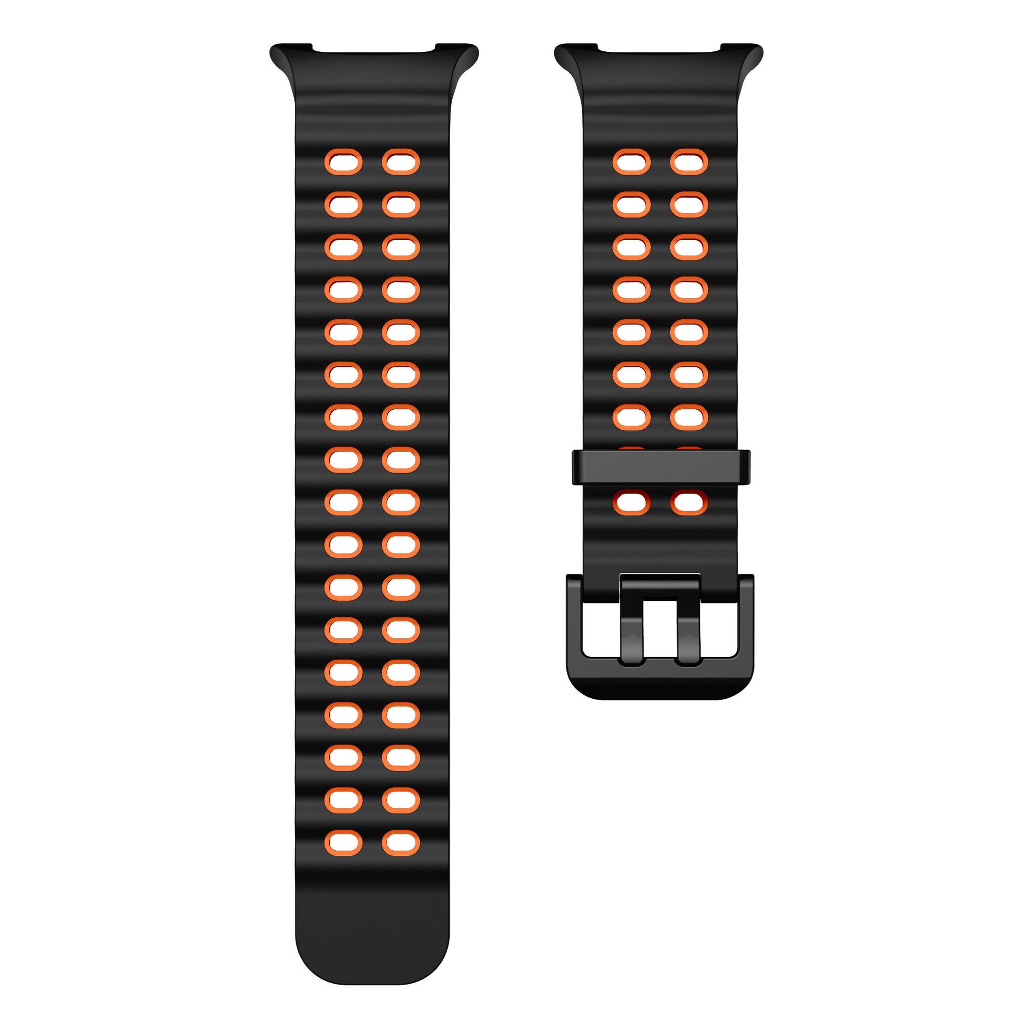 Samsung Galaxy Watch 9 - 44mm Ocean Armband (Schwarz/Orange)