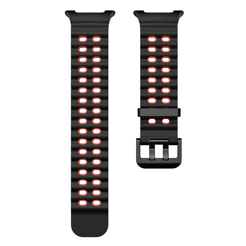 Samsung Galaxy Watch 8 - 44mm Ocean Armband (Schwarz/Rot)
