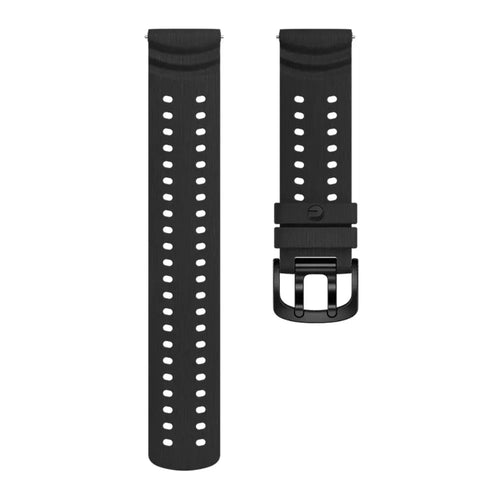 Silicone Grain Strap, black, laid flat, separate parts, direct top view