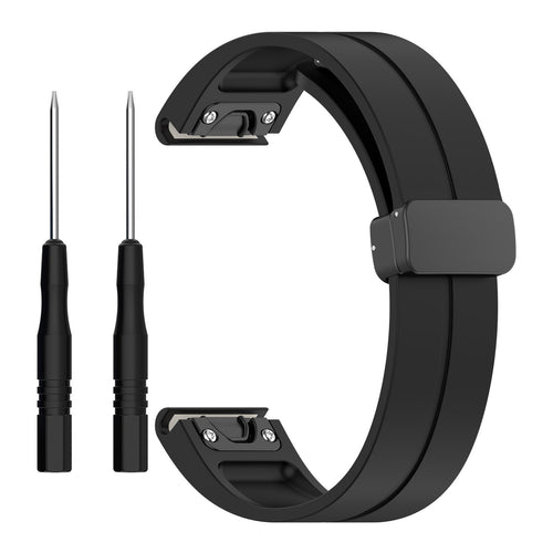 Garmin Fenix 6 D-Schnalle Silikonarmband (Schwarz)