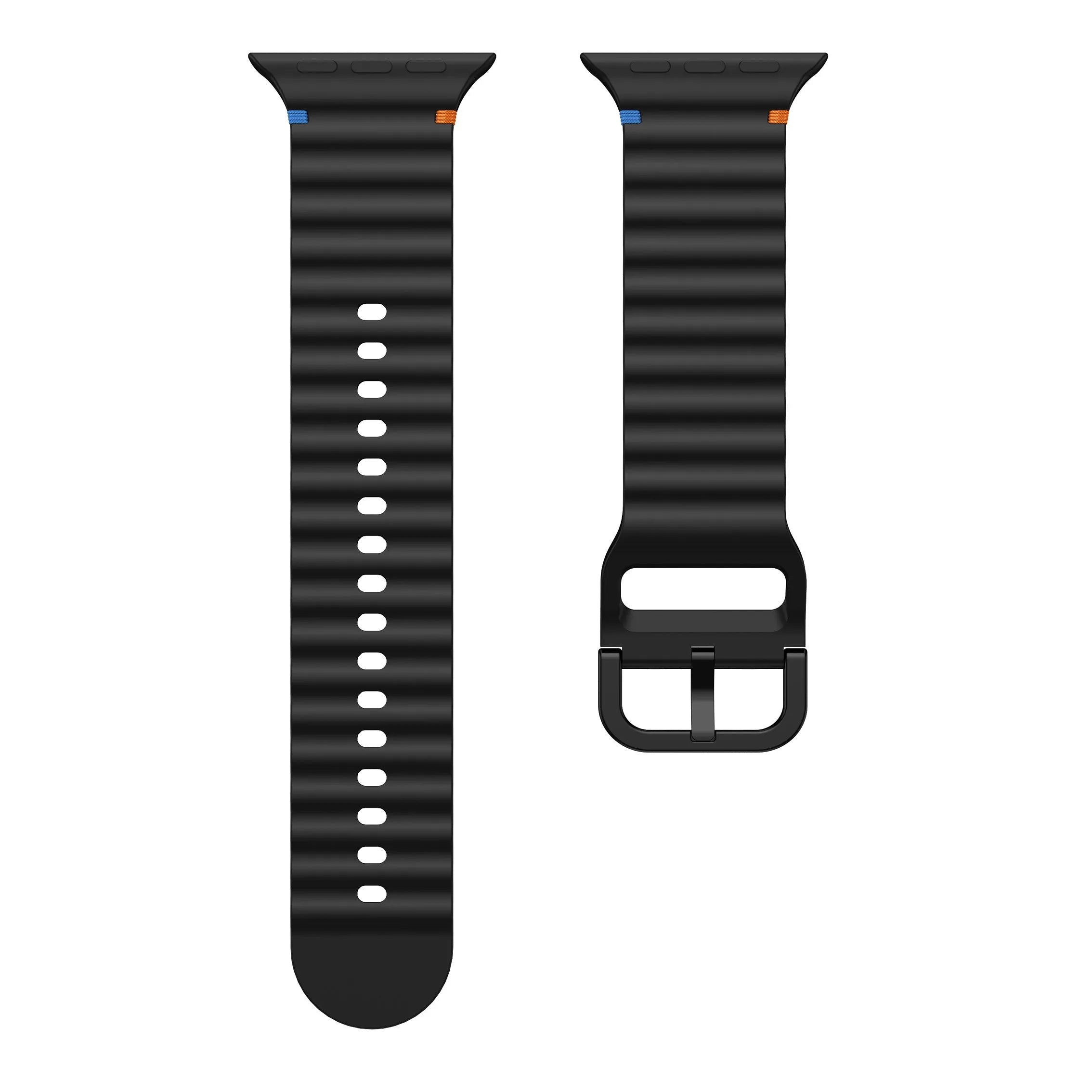 Apple Watch Wave Silikonarmband (Schwarz)