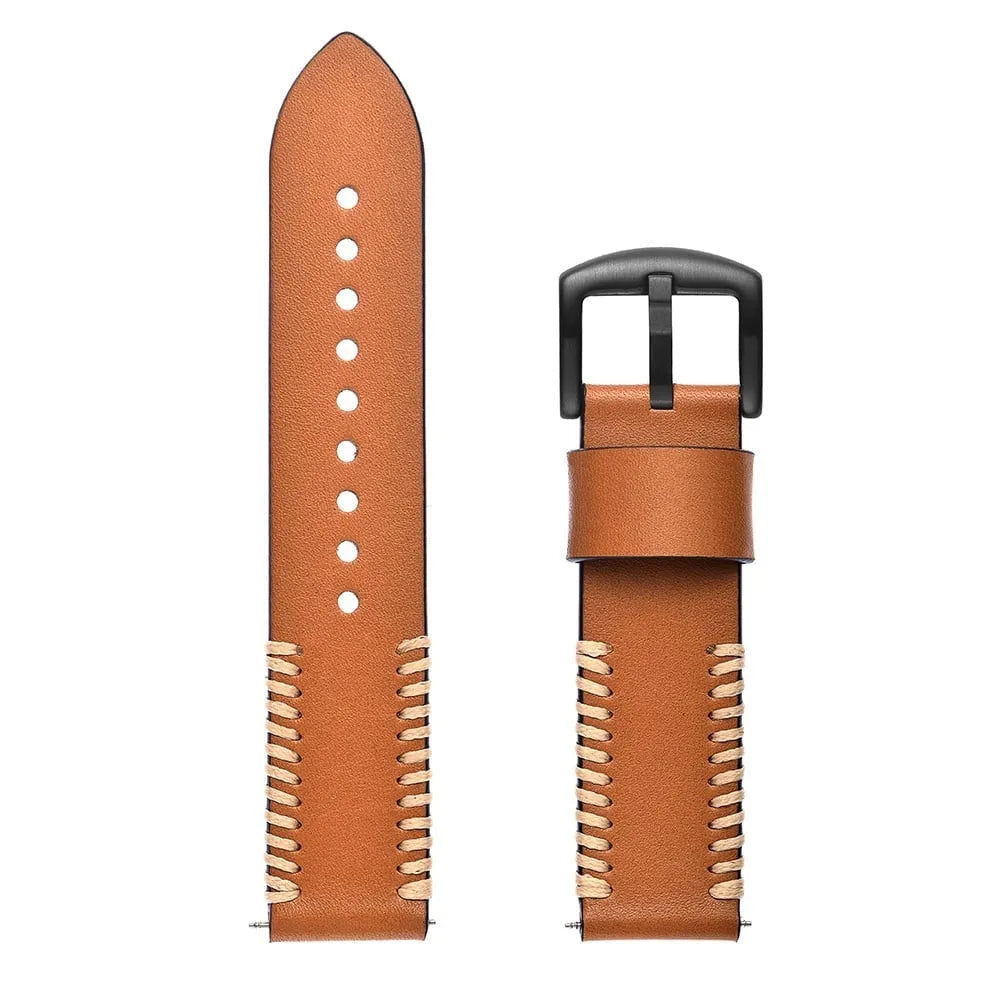 Fossil Gen 5 Stitched Leather Strap (Brown)