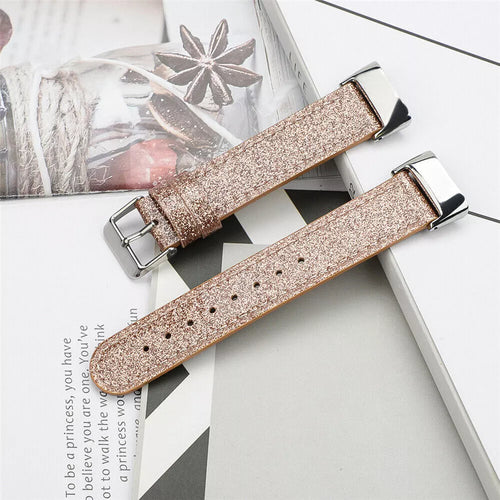 Fitbit Charge 6 Lederarmband (Dunkelgold)