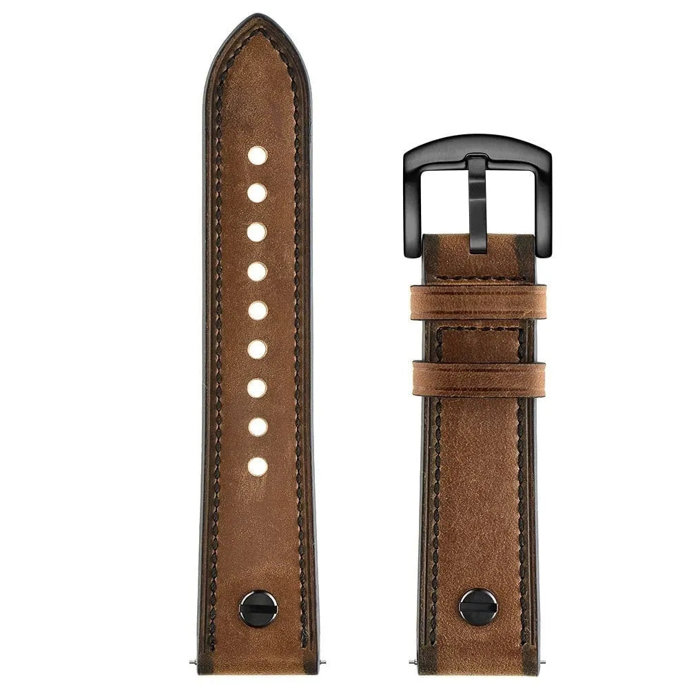 Oppo Watch X2 Lederarmband mit Schraube (Schwarz)