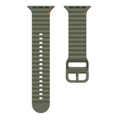 Apple Watch Ultra Wave Silikonarmband (Dunkelgrün)