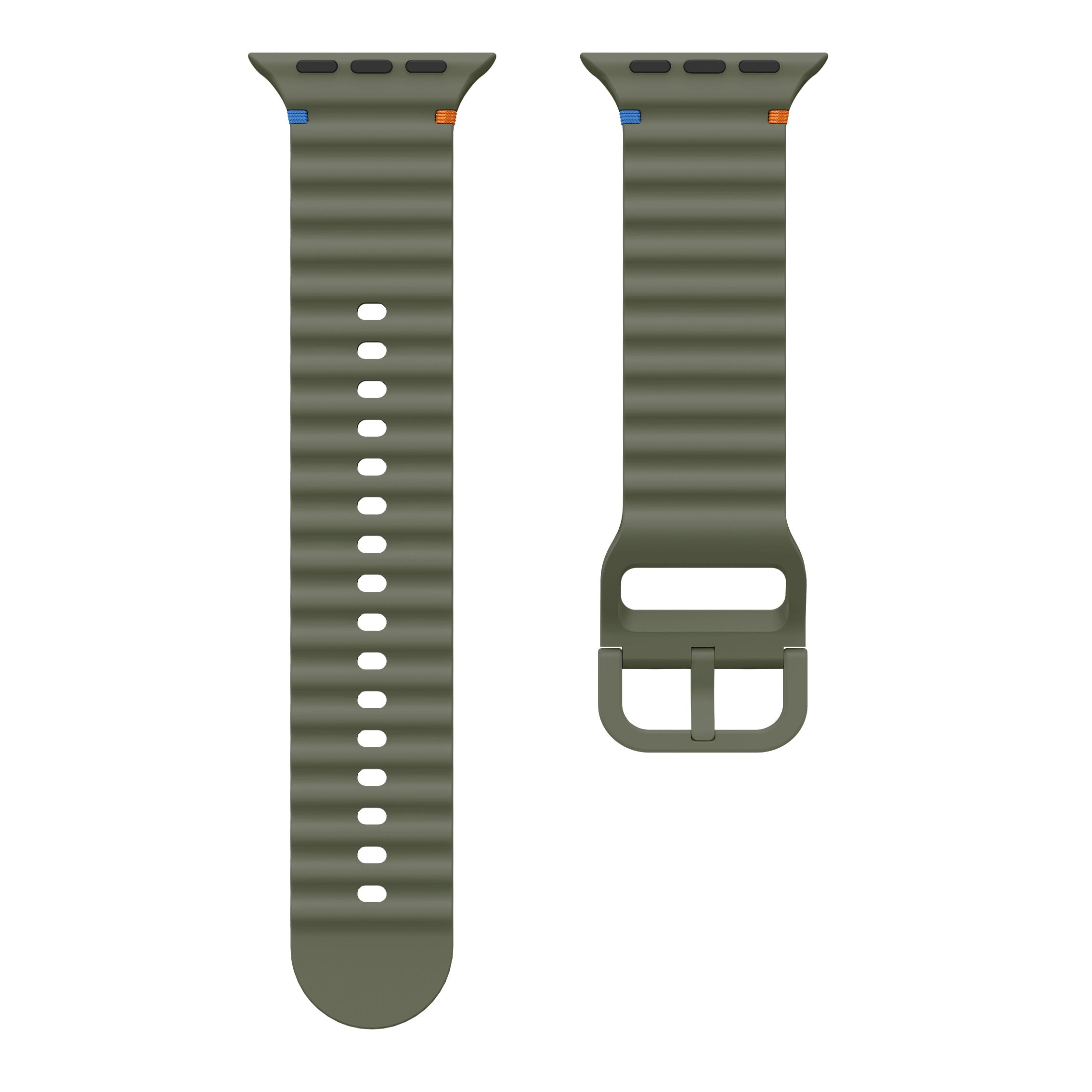 Apple Watch Ultra Wave Silikonarmband (Dunkelgrün)