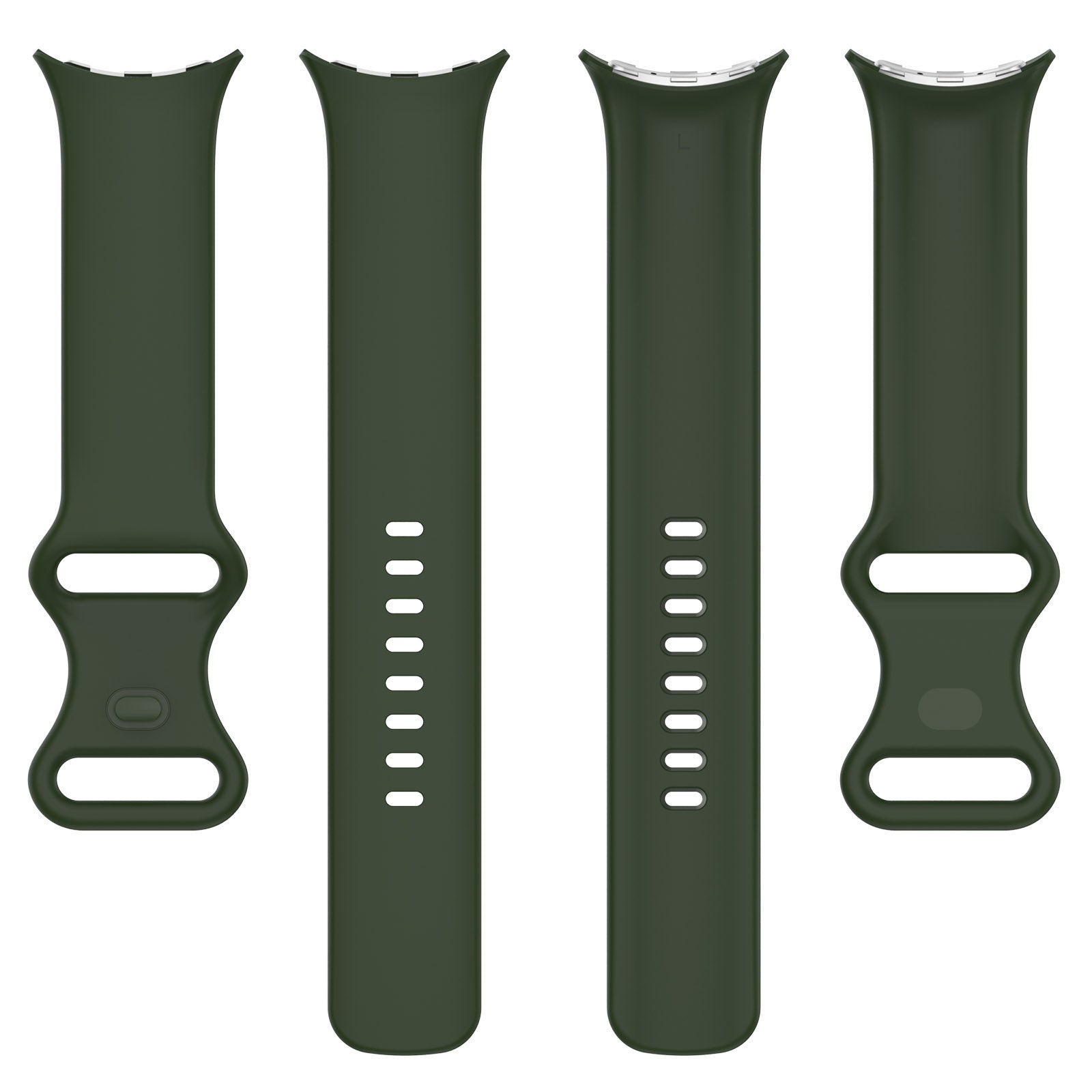 Google Pixel Watch 4 - 45mm Klassisches Silikonarmband (Dunkel Grün)