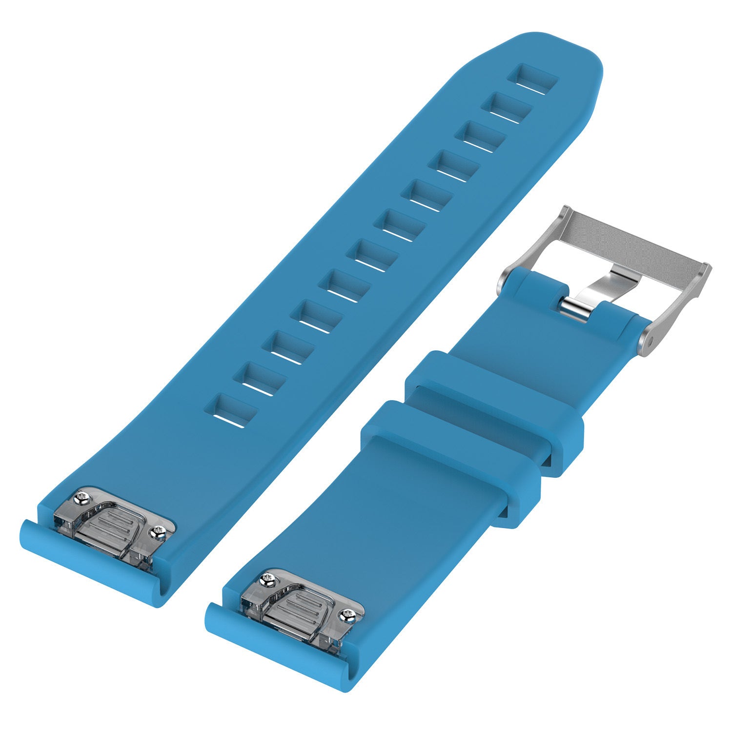 Garmin Approach S70 - 42mm Glänzendes Silikonarmband (Hell Blau)