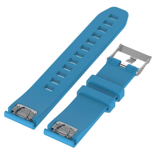 Garmin D2 Mach 2 - 47mm Glänzendes Silikonarmband (Hellblau)