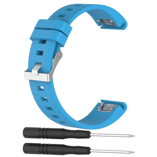 Garmin D2 Mach 2 - 47mm Glänzendes Silikonarmband (Hellblau)