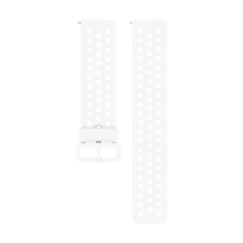 Breathable Silicone Strap, white, laid flat, separate parts, direct top view