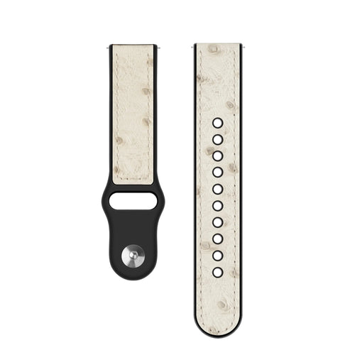 Leather Hybrid Strap, laid flat, separate parts, direct top view