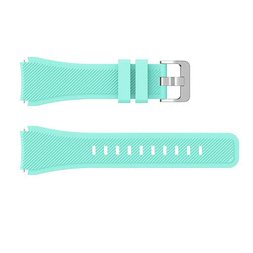 Twill Silicone Strap, aqua, laid flat, separate parts, direct top view
