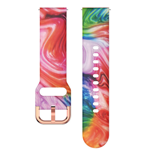Print Silicone Strap, laid flat, separate parts, direct top view