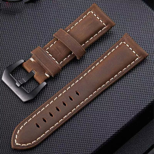 Glossy Leather Strap, laid flat, separate parts, direct top view