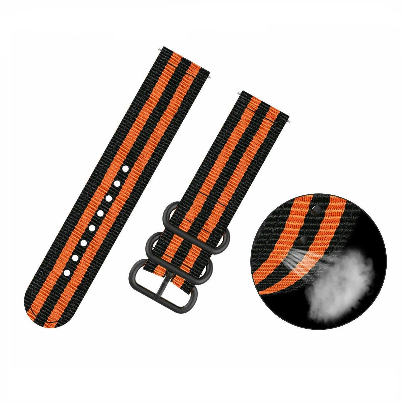 Samsung Galaxy Watch 4 - 40mm Nylon Schnallenarmband (Schwarz/Orange)
