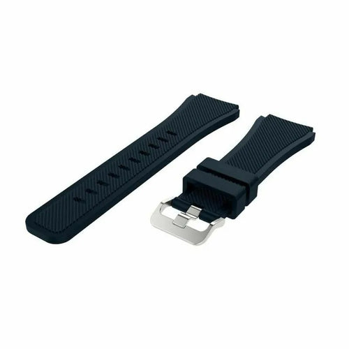 Twill Silicone Strap, dark blue, laid flat, separate parts, direct top view