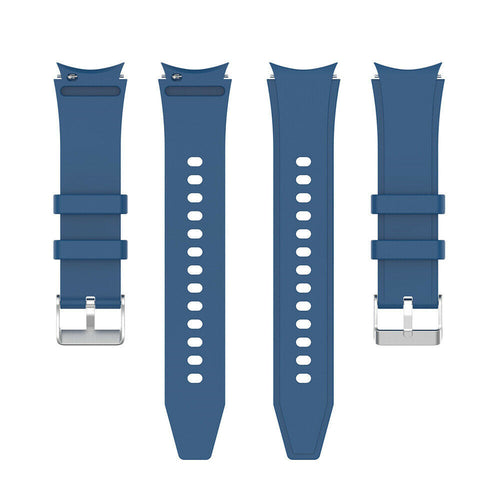 Silicone Strap 'Perfect Fit', blue, laid flat, separate parts, direct top view