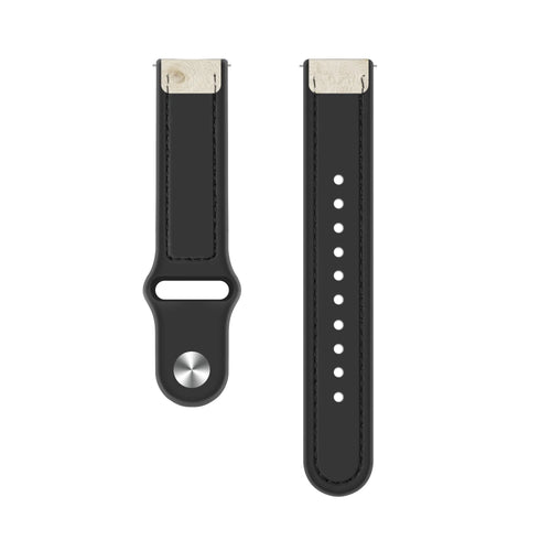 Leather Hybrid Strap, laid flat, separate parts, direct top view