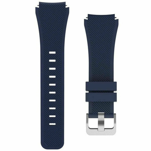 Twill Silicone Strap, dark blue, laid flat, separate parts, direct top view