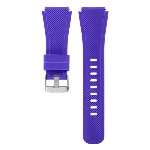 Twill Silicone Strap, purple, laid flat, separate parts, direct top view