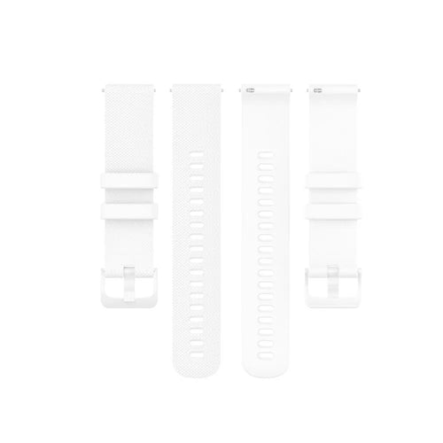 Premium Silicone Strap, white, laid flat, separate parts, direct top view