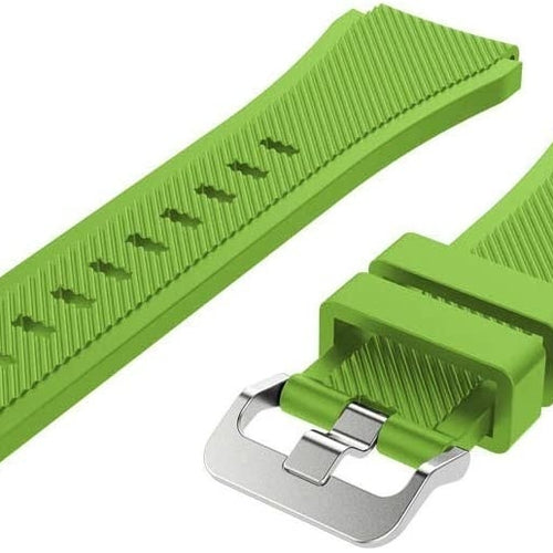 Twill Silicone Strap, light green, laid flat, separate parts, direct top view