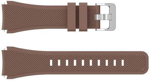 Twill Silicone Strap, brown, laid flat, separate parts, direct top view