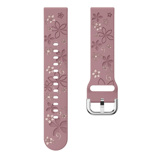 Oppo Watch X2 Mini Flower Silikonarmband (Rauchiges Lila/ Hellrosa)
