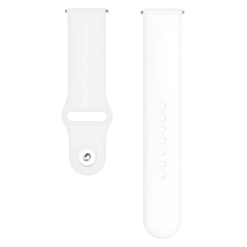Silicone Glow in the Dark Strap, white, laid flat, separate parts, direct top view