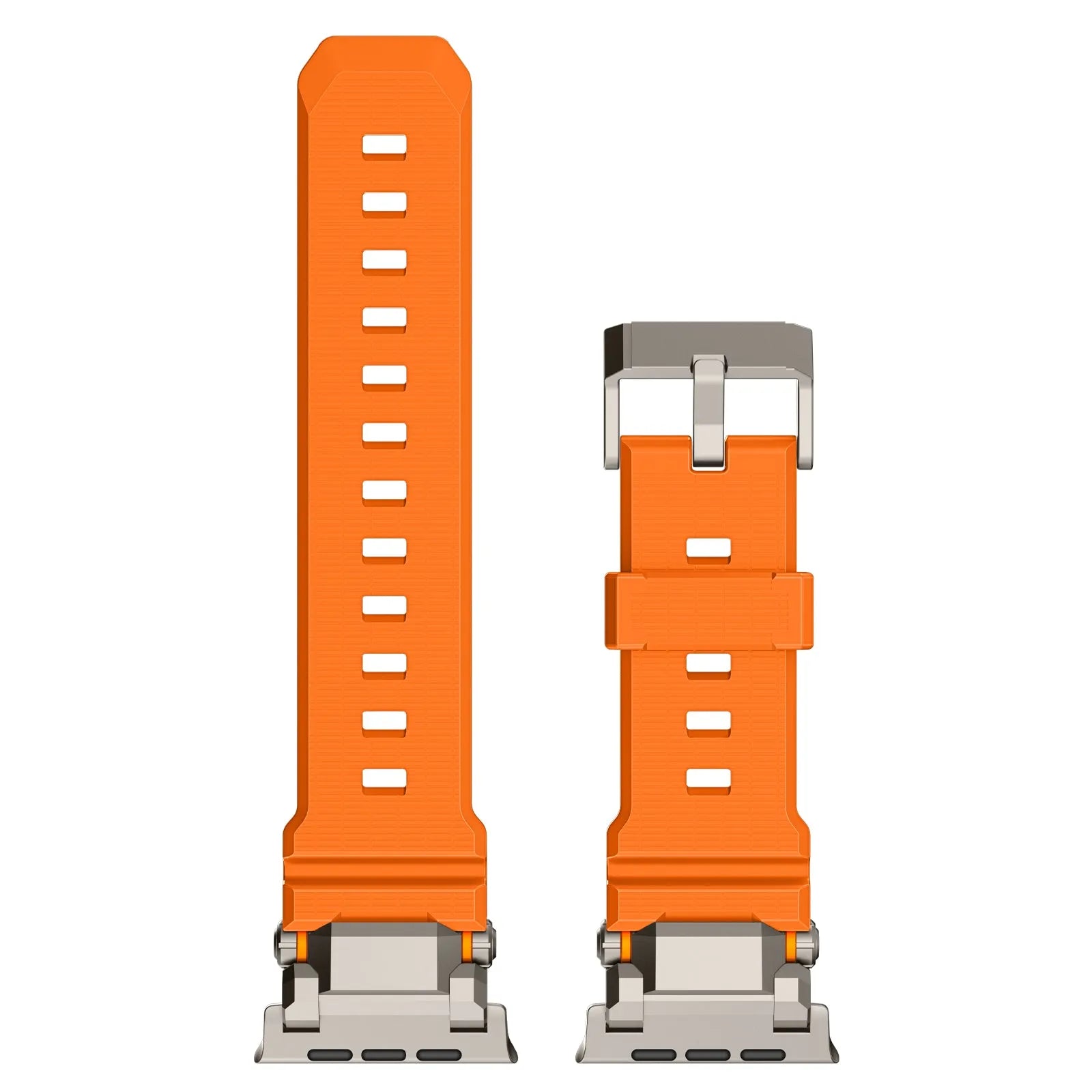 Apple Watch 'Adventurer' Silikonarmband (Orange mit Titan)