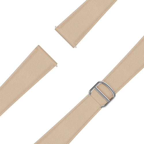 Leather Strap 'D-Type', beige, laid flat, separate parts, direct top view