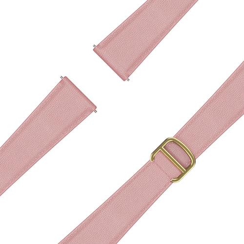 Leather Strap 'D-Type', pink, laid flat, separate parts, direct top view