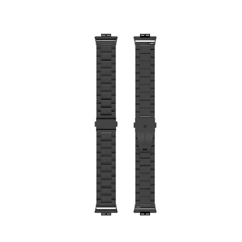 Steel Strap, black, laid flat, separate parts, direct top view