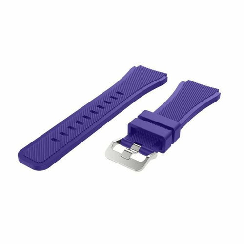 Twill Silicone Strap, purple, laid flat, separate parts, direct top view
