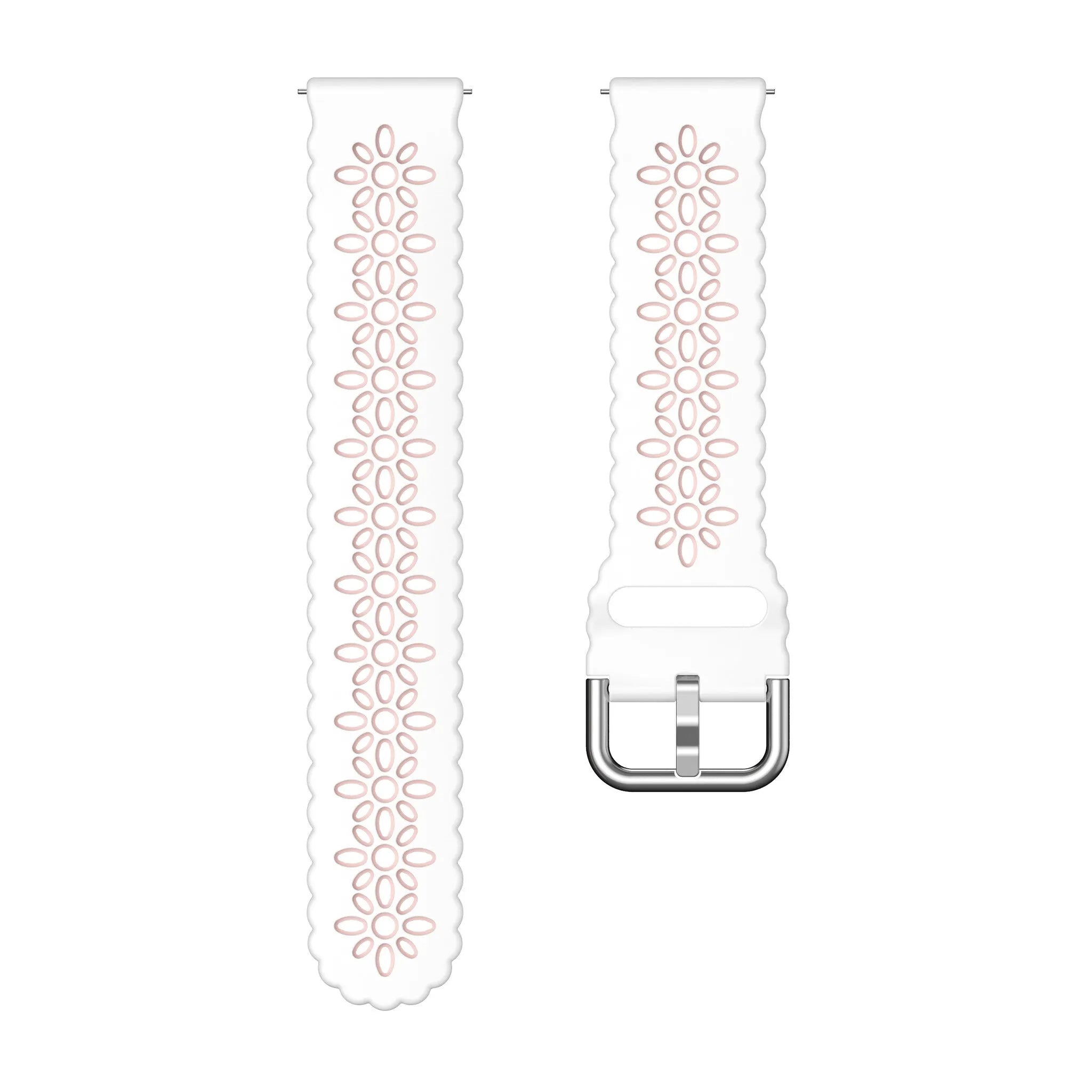 Amazfit Bip 3 (Pro) Gemustertes Silikonarmband (Weiß/Rosa)