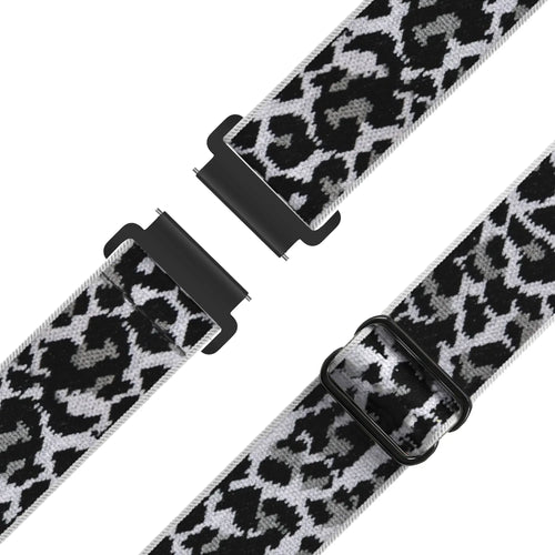 Bandz Amazfit Cheetah 2 Pro Elastisches Nylonband (Weiß-Leopard)