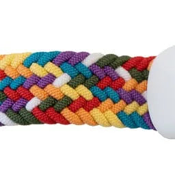 Nylon Mi Braided Strap, rainbow, laid flat, separate parts, direct top view