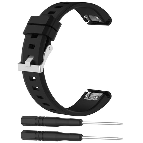Garmin Fenix 7x Glänzendes Silikonarmband (Schwarz)