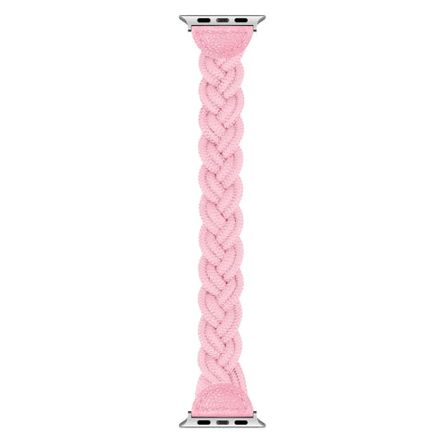 Twisted Nylon Strap, pink, laid flat, joined, direct top view