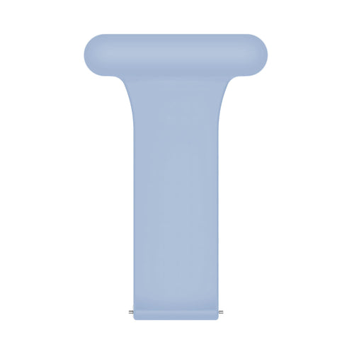 Silicone Nurse Fob, light blue, laid flat, joined, direct top view