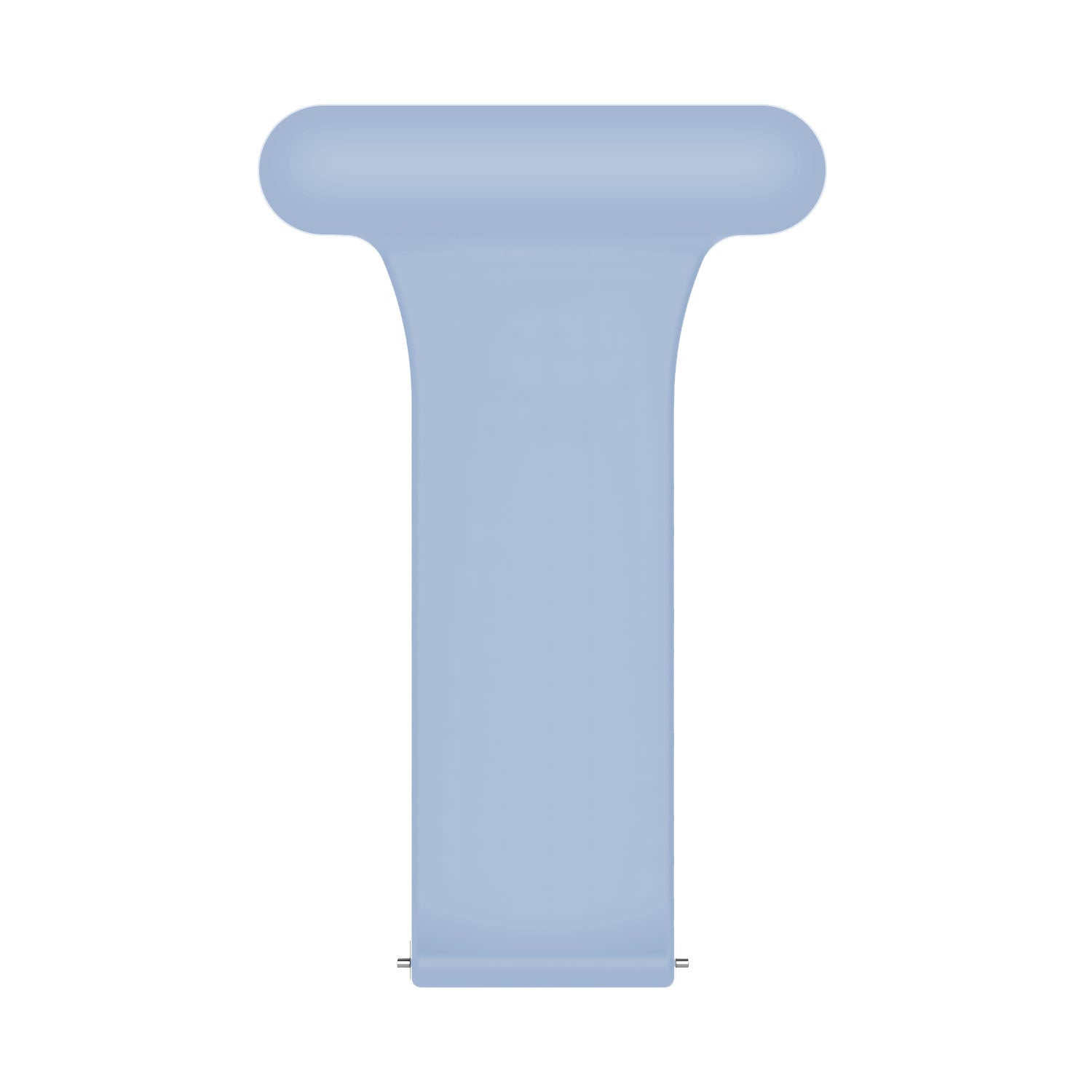 Silicone Nurse Fob, light blue, laid flat, joined, direct top view