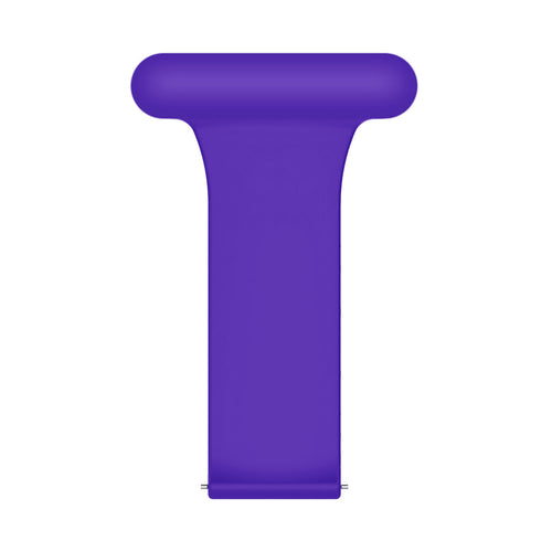 Silicone Nurse Fob, purple, laid flat, joined, direct top view