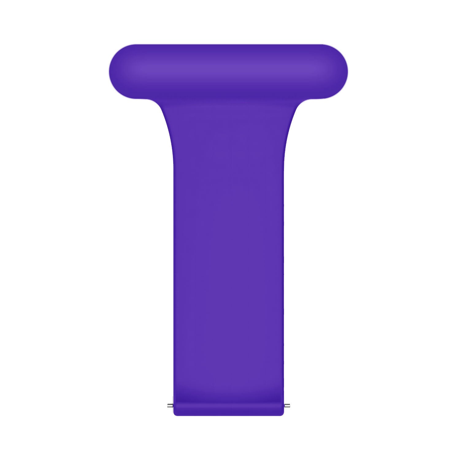 Silicone Nurse Fob, purple, laid flat, joined, direct top view