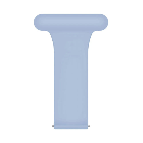 Silicone Nurse Fob, light blue, laid flat, joined, direct top view