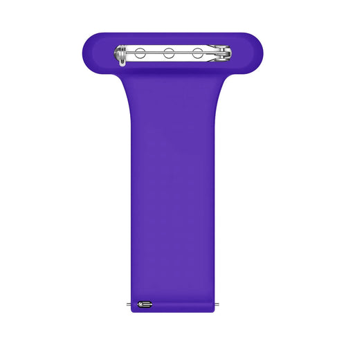 Silicone Nurse Fob, purple, laid flat, joined, direct top view