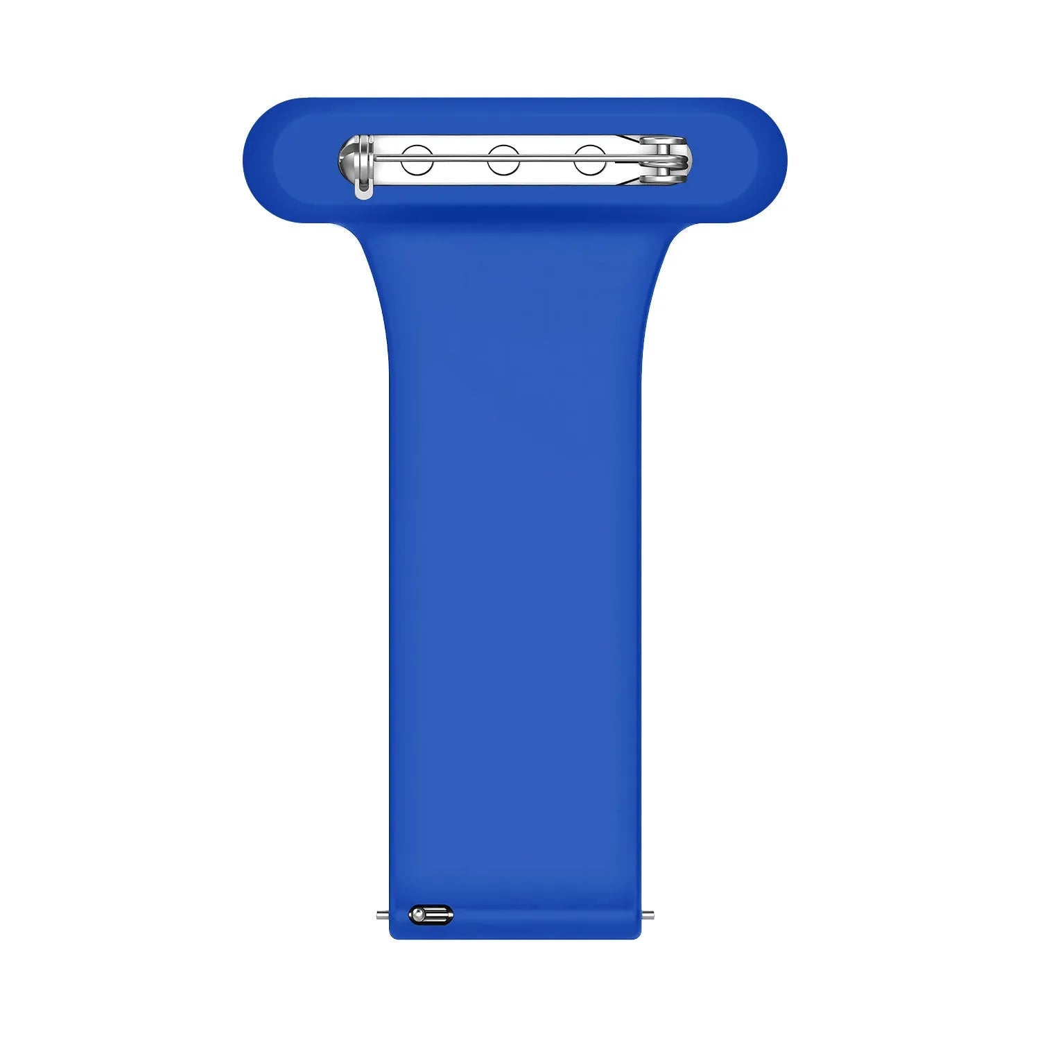 Silicone Nurse Fob, dark blue, laid flat, joined, direct top view